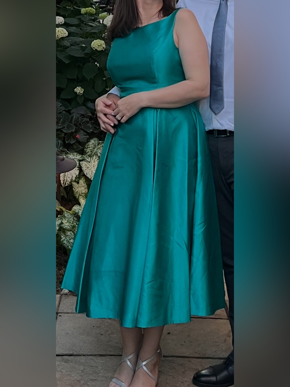 Elegant Teal A-Line Midi Dress